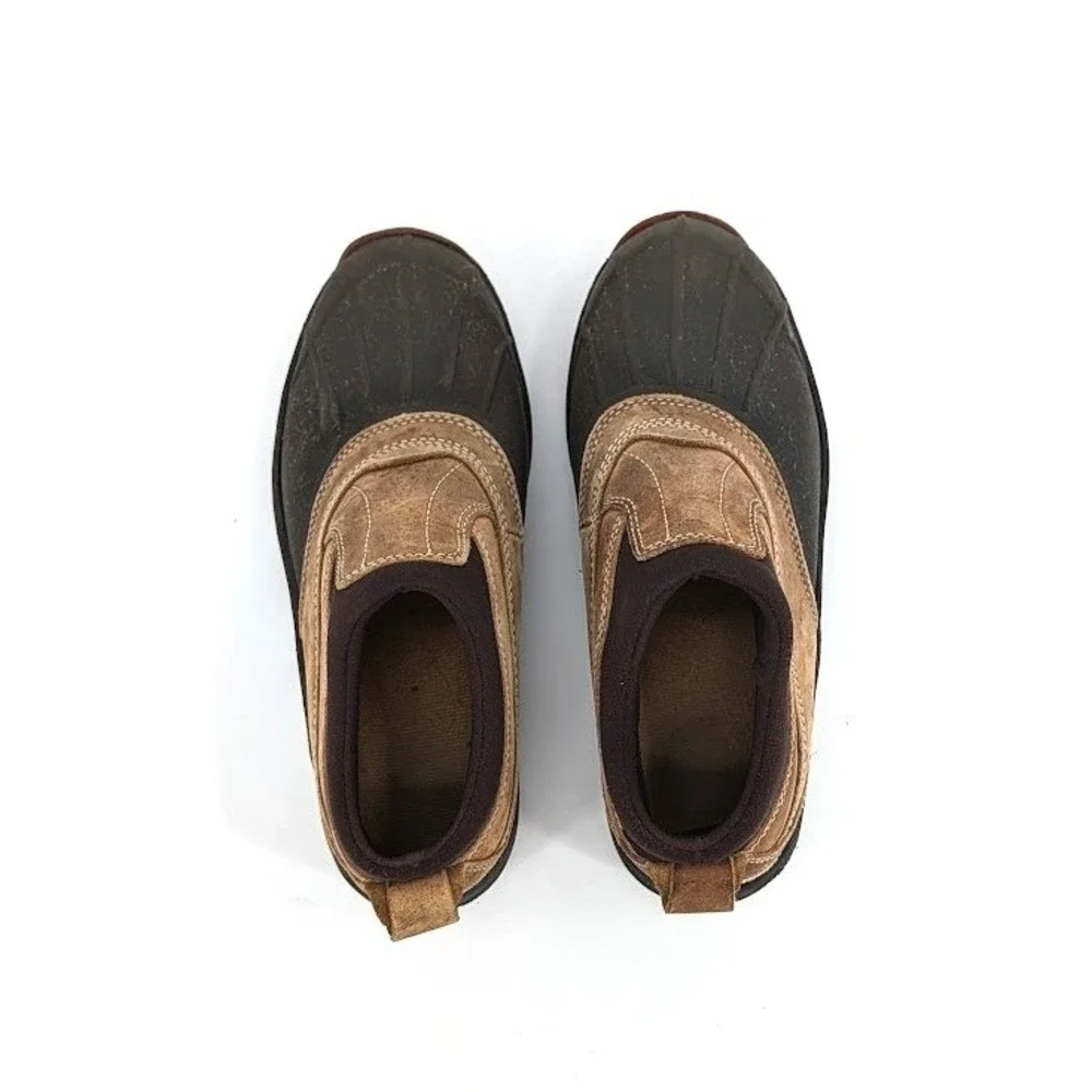 LL Bean Storm Chaser Slip On Duck Boots Brown‎ Black Suede Kid's Size 5